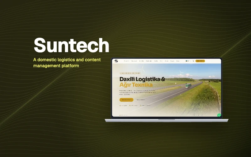 Suntech veb saytı noutbuk ekranında